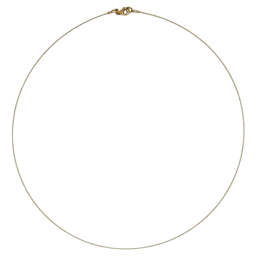 Italian 18 Karat Yellow Gold 18" Twist Cable Omega Wire Choker Necklace For Sale