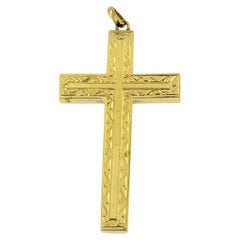 Italian 18 karat Yellow Gold Cross Flower Patterns