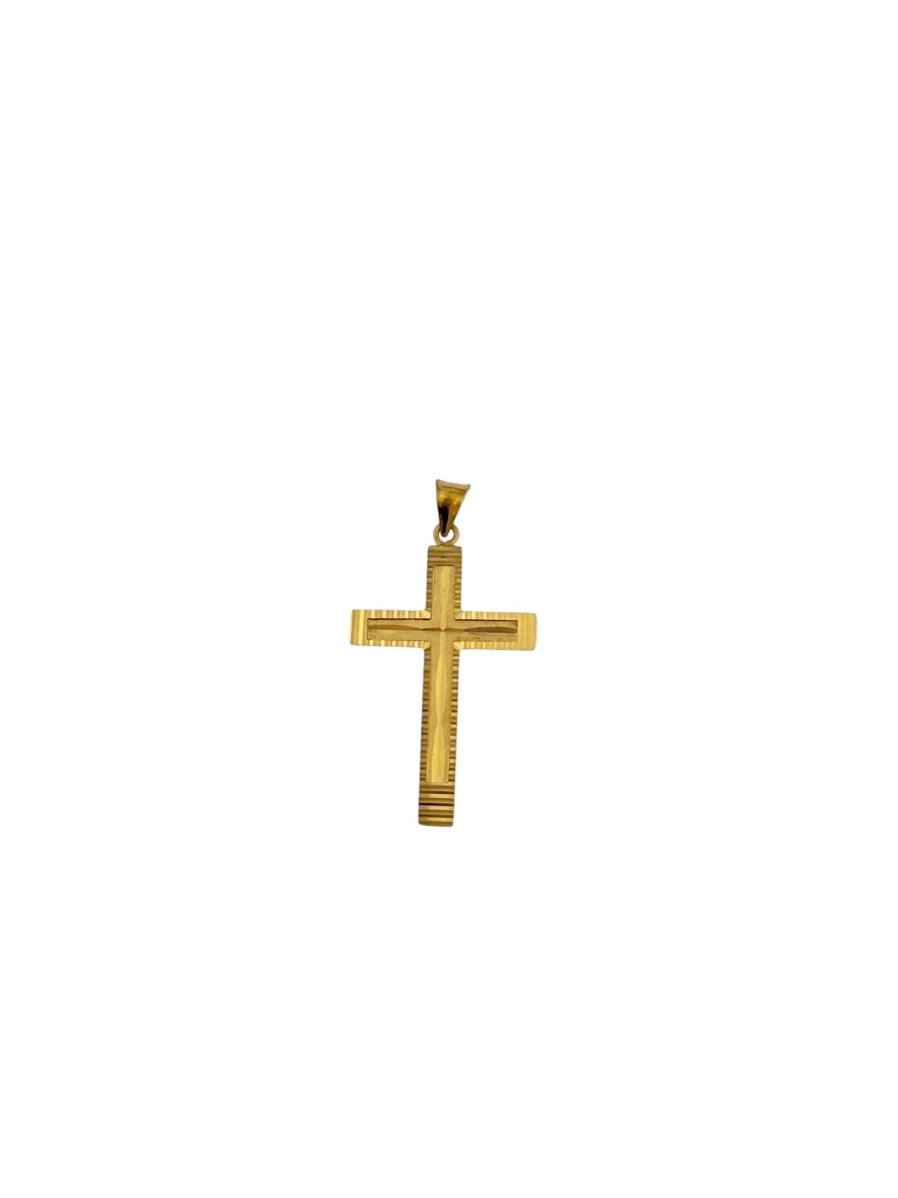 Italian 18 karat Yellow Gold Cross (Moderne) im Angebot