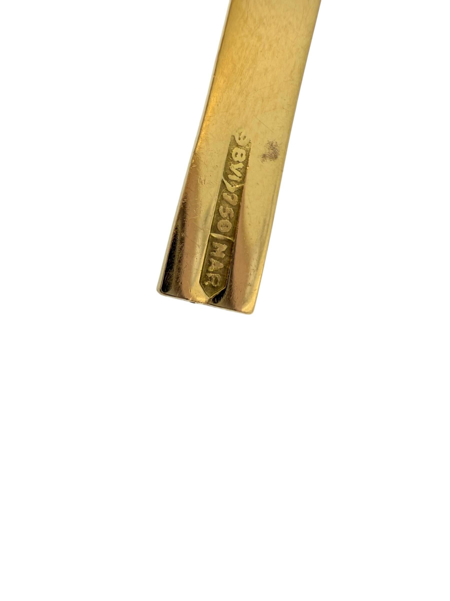 Croix italienne en or jaune 18 carats au design géométrique en vente 3