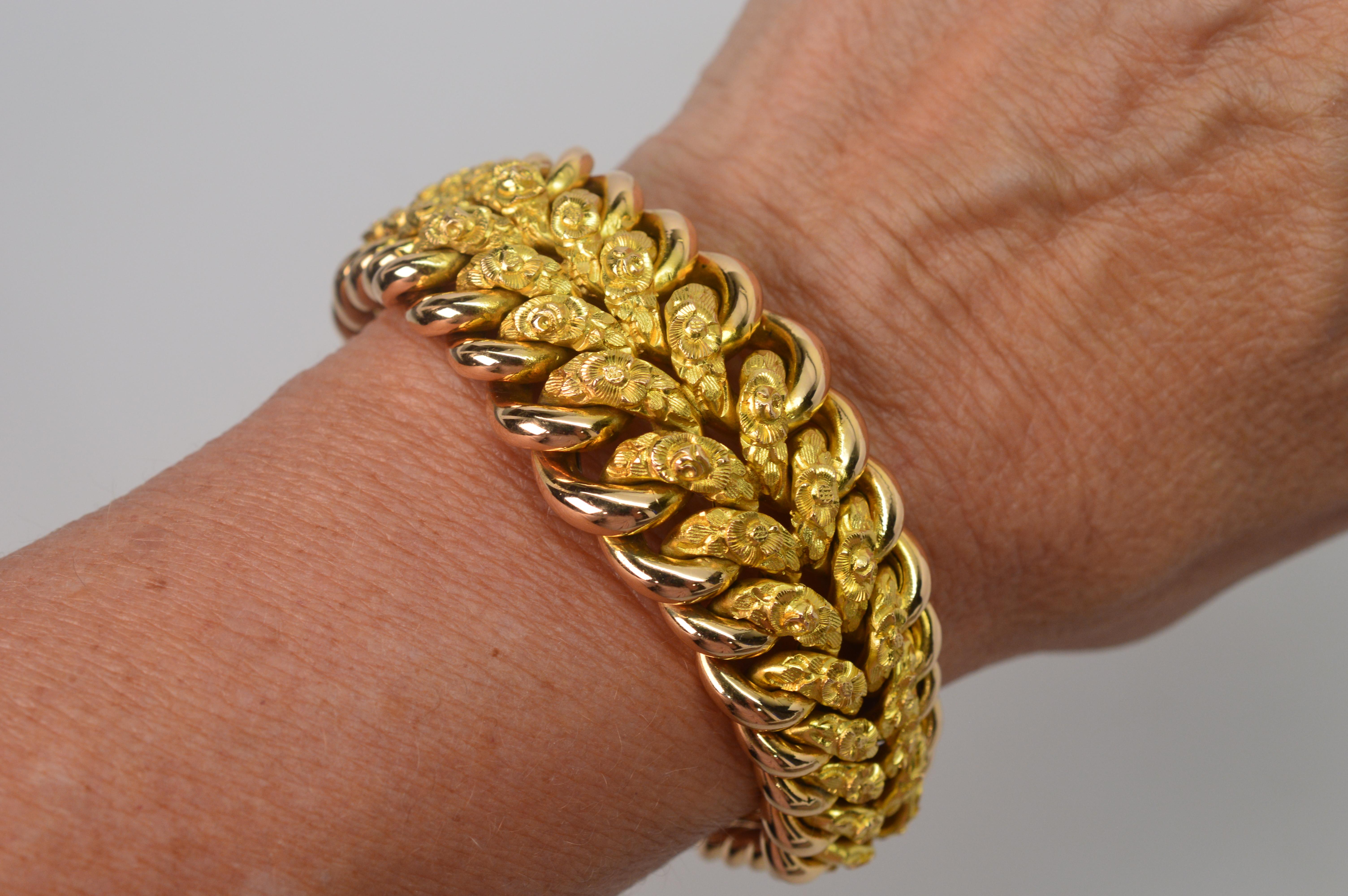 gold floral bracelet