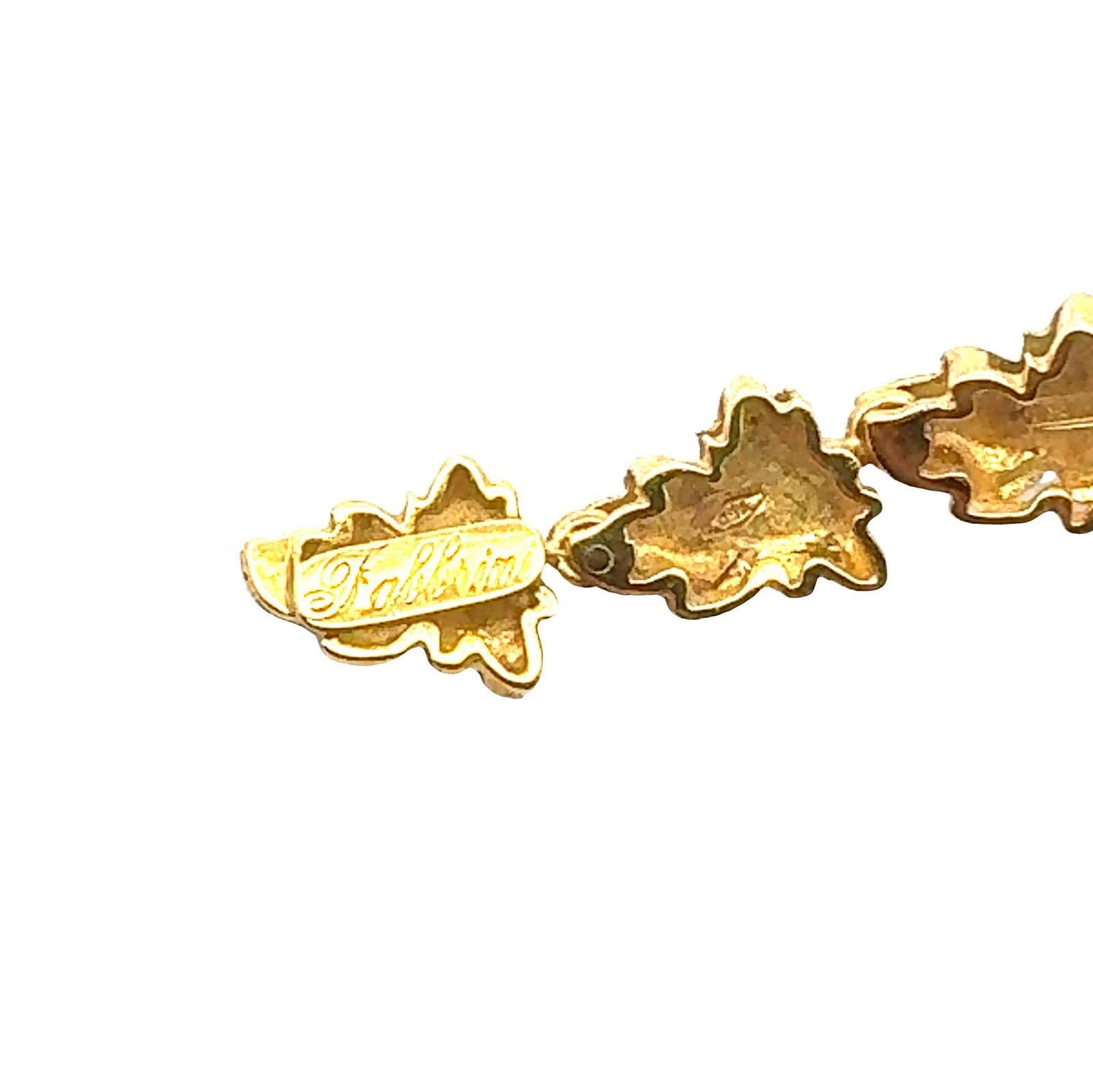 Modern Italian 18 Karat Yellow Gold Leaf Dangle Earrings Signed Fabbrini  For Sale