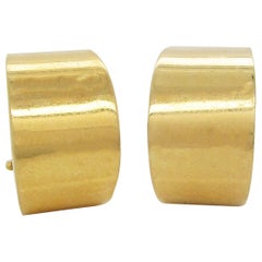 Roberto Coin Boucles d'oreilles italiennes en or jaune 18 carats à dos oméga