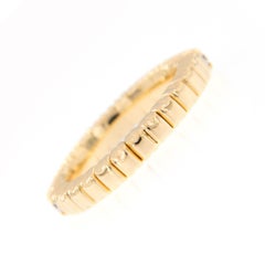 Italian 18 Karat Yellow Gold Stretch Diamond Band Ring