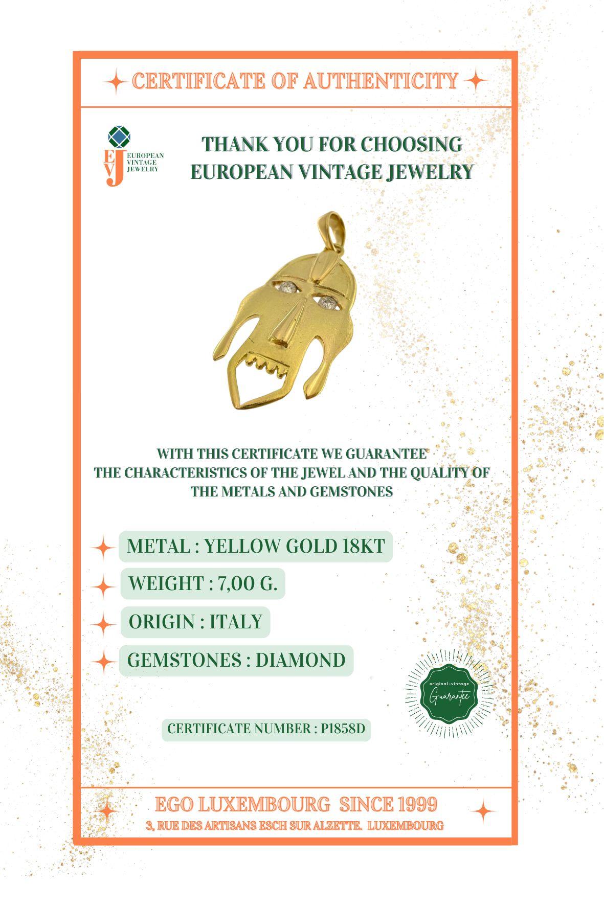 Ciondolo Tribale in oro giallo 18 carati con diamanti in vendita 5