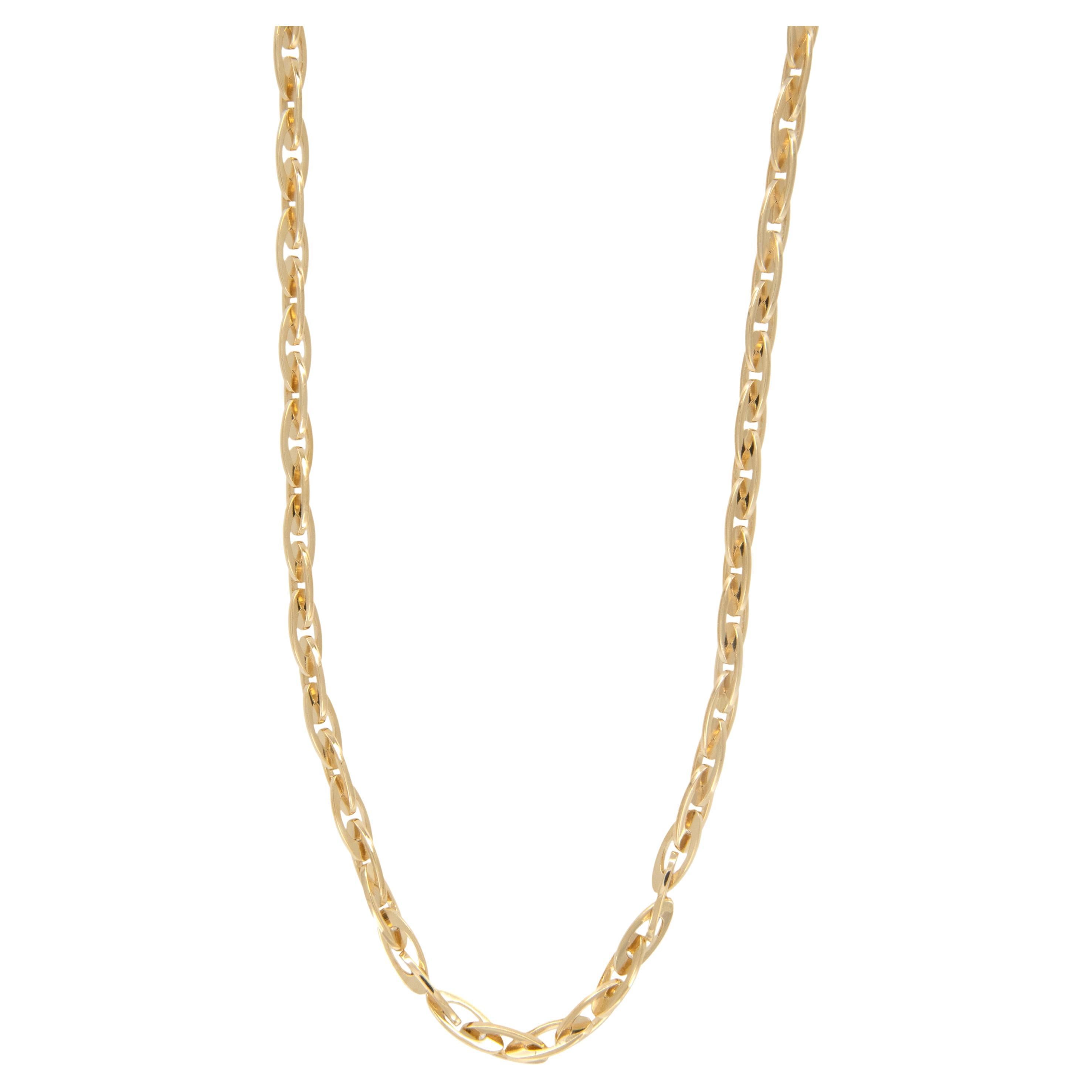 Italian 18 Karat Yellow Handmade Gold Fancy Link Neck Chain