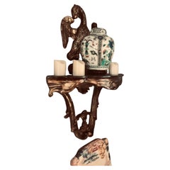 Italian 1800 Neoclassical Consoles Wood Carved Polychrome Mythological Swans