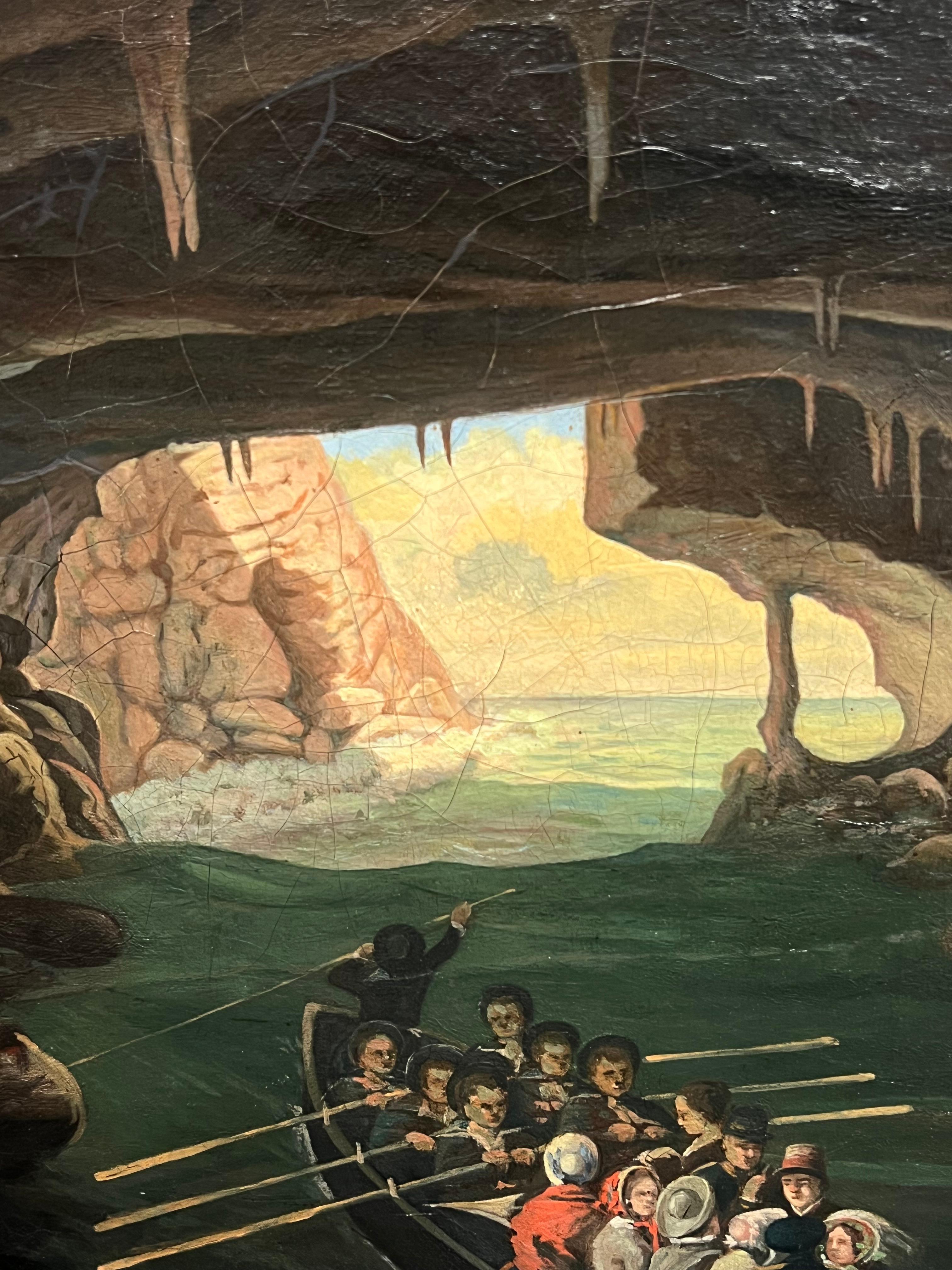 Bootsexpedition 
Italienische Schule, frühe 1800er Periode
Öl auf Leinwand, gerahmt
Gerahmt: 19 x 23 Zoll
Leinwand: 18,5 x 22,5 Zoll
Provenienz: Privatsammlung, Frankreich
Zustand: der Rahmen ist abgenutzt, aber das Gemälde ist in sehr gutem