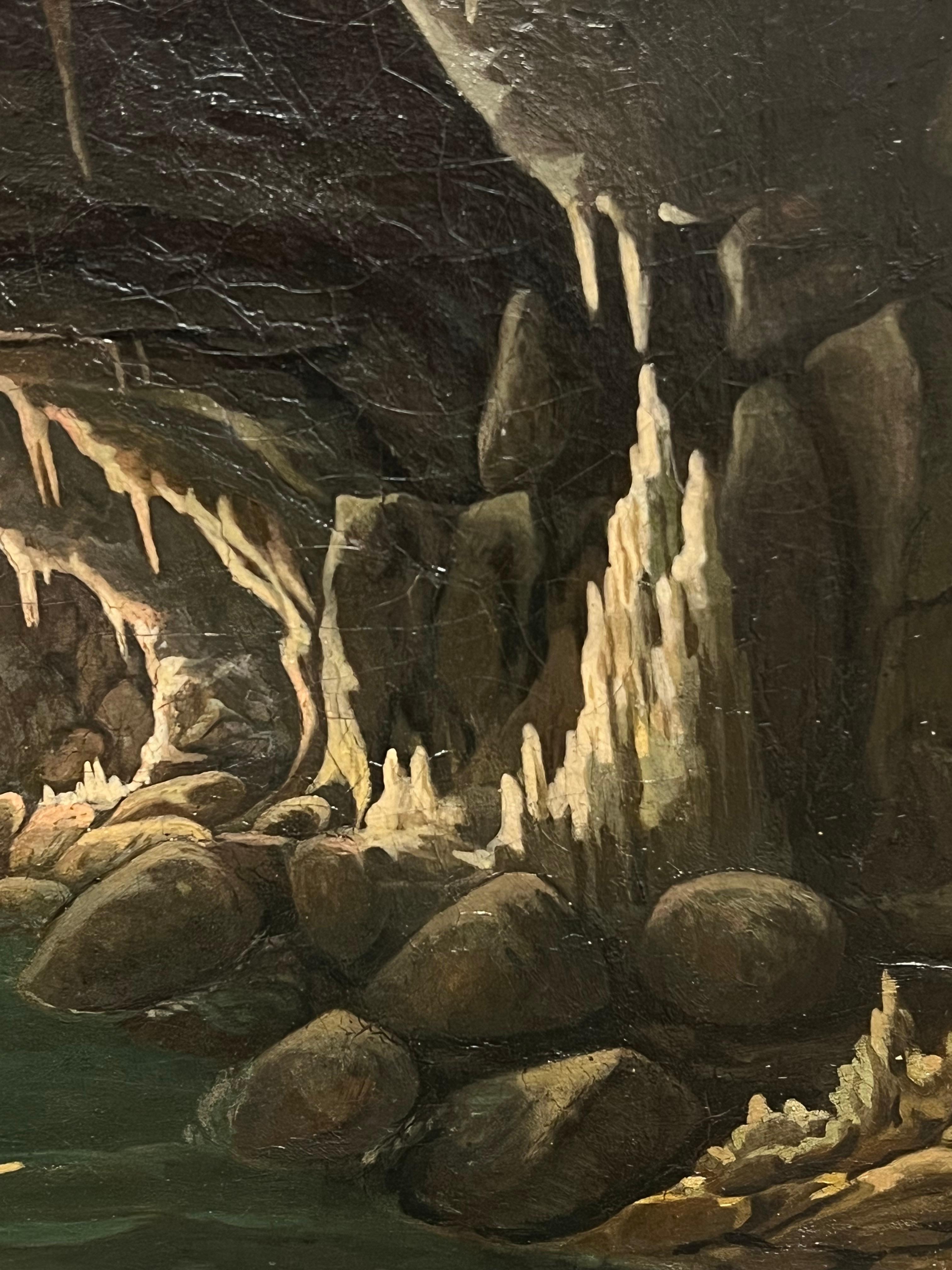 Italienische Malerei des frühen 19. Jahrhunderts, Boots-Expedition, Grotto- Coastal Cave im Angebot 3