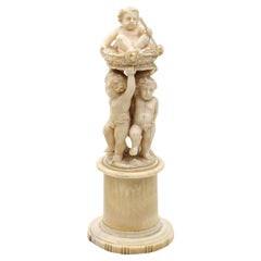 Italienisch 1850 Neo Classic geschnitzt Schreibtisch Trophäe Box mit dem Triumph des Bacchus