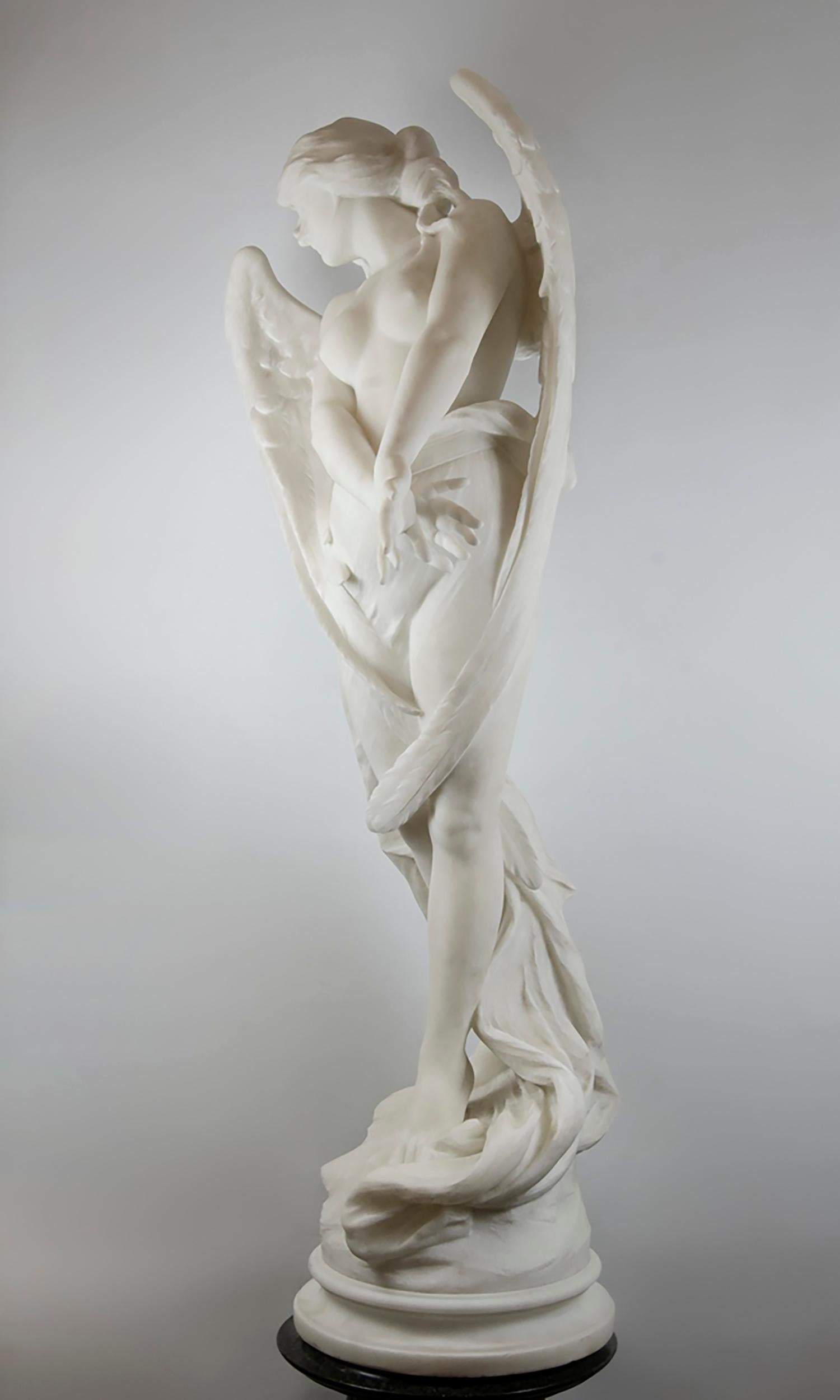 Hand-Carved Italian, 1858–1941 Carrara Marble Sculpture 