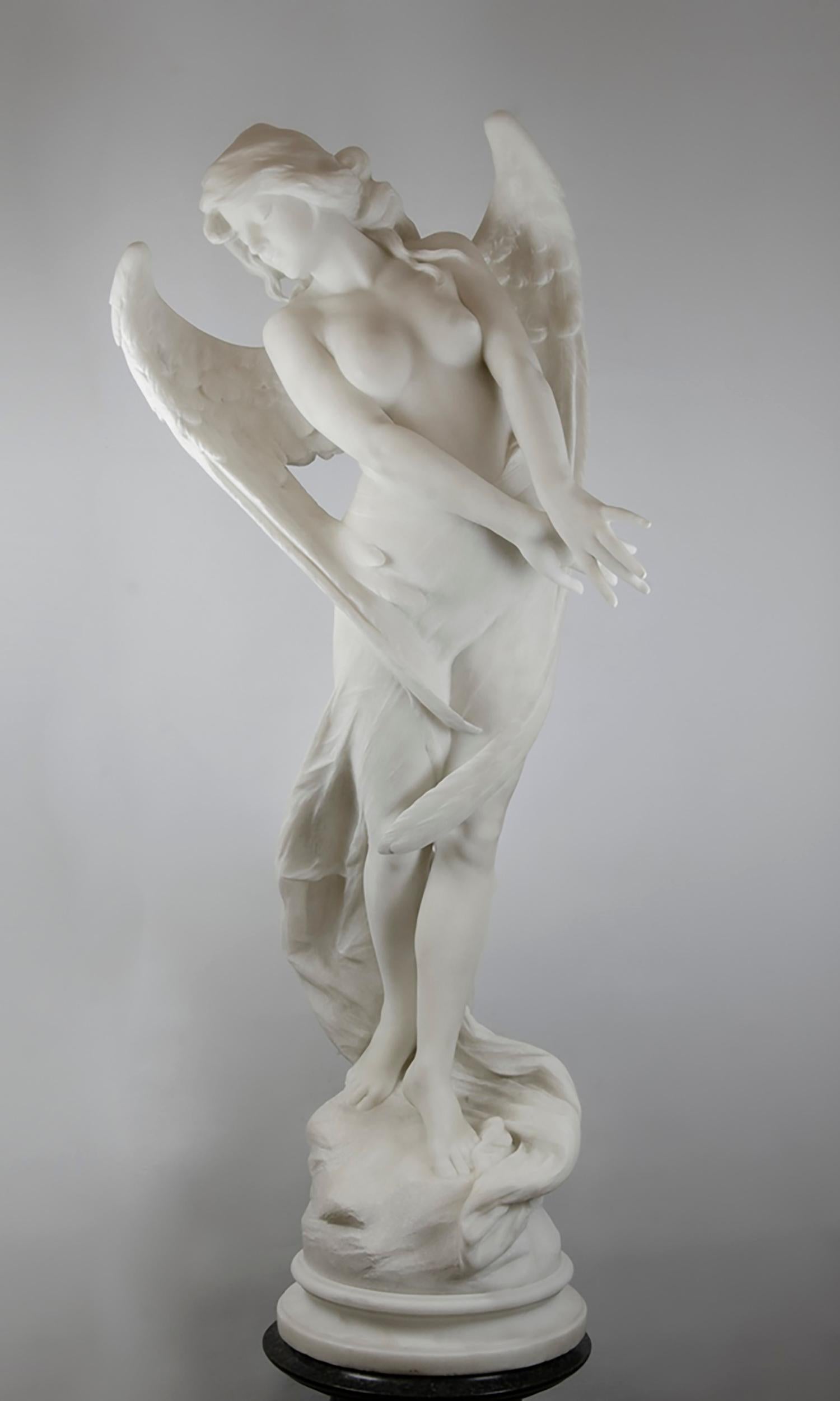 19th Century Italian, 1858–1941 Carrara Marble Sculpture 