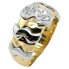 Italian 18ct Yellow & White Gold Diamond Ring