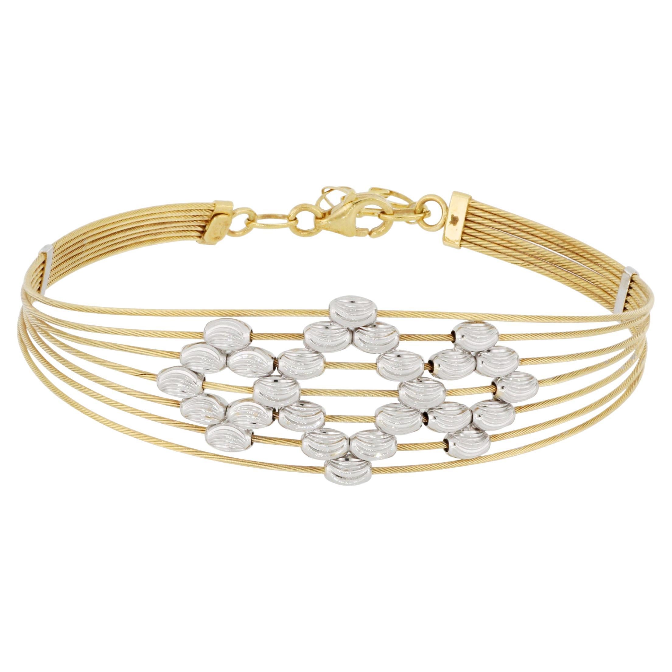 Italian 18K Bi-colour Gold Bangle