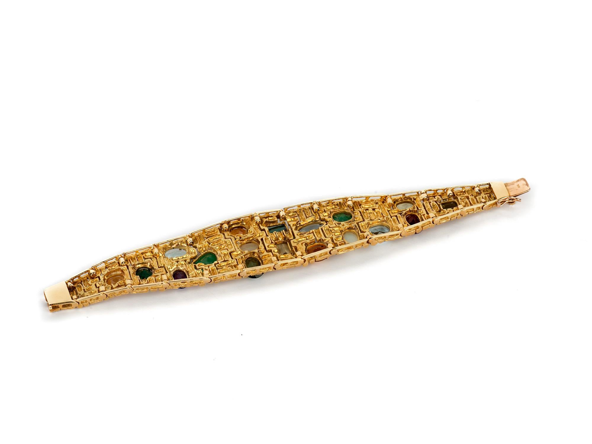 Women's or Men's Italian 18k Gemset Bracelet For Sale