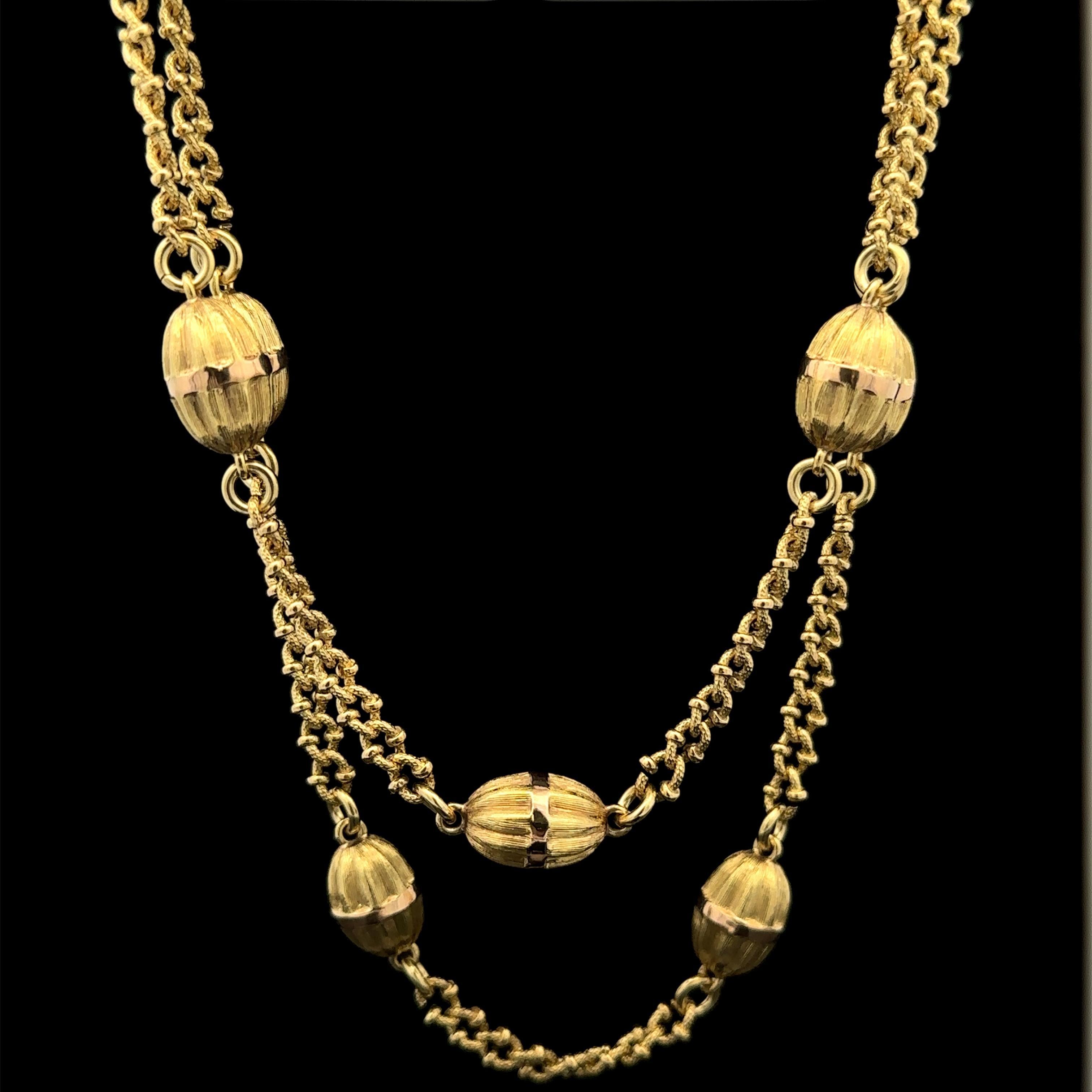 Collana in oro 18 carati lunga 40