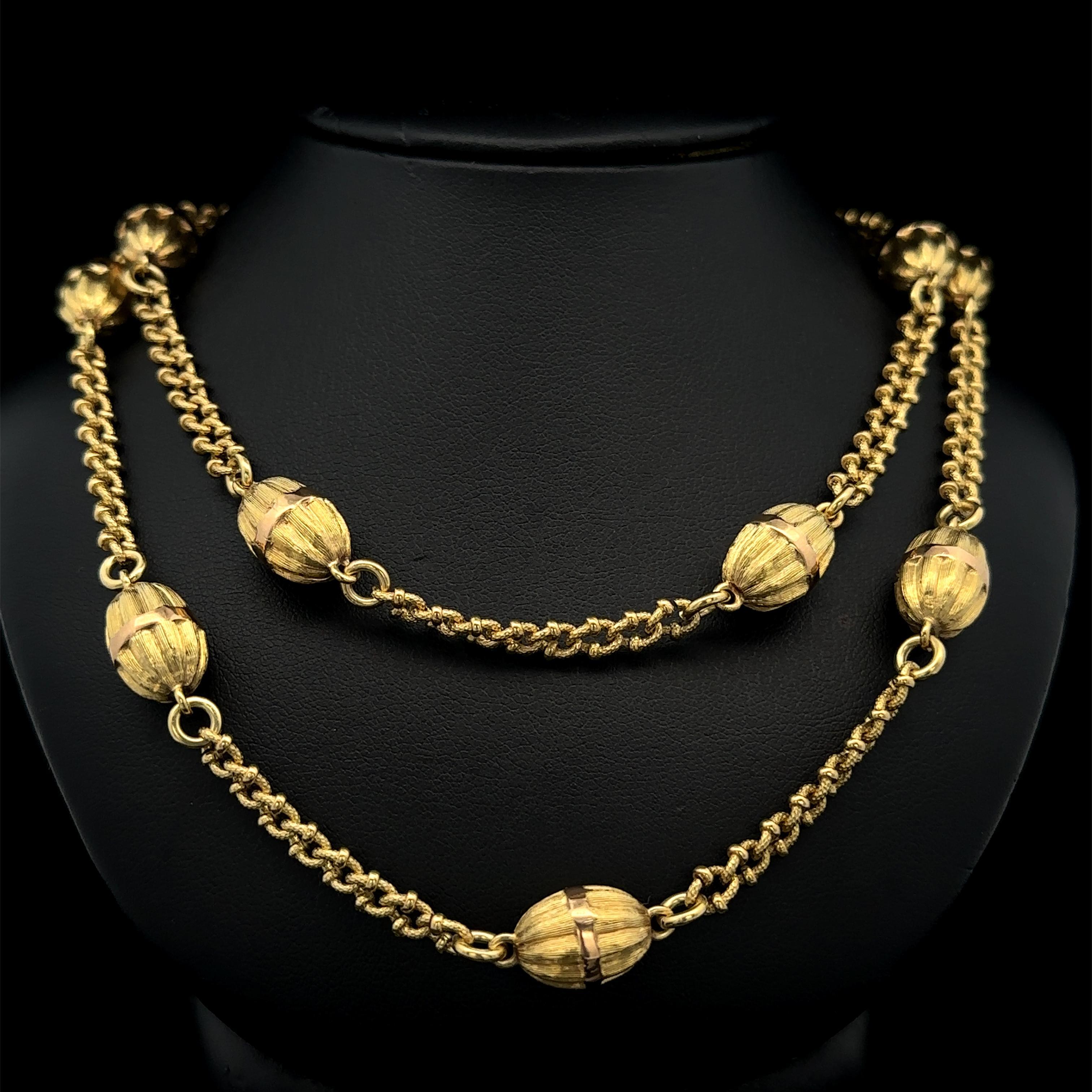 Collana in oro 18 carati lunga 40