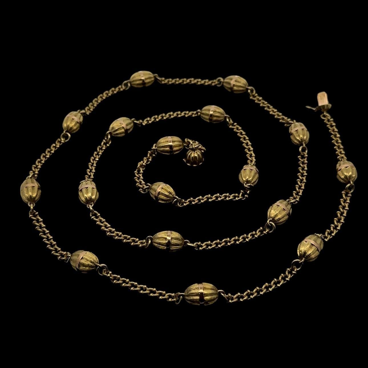 Collana in oro 18 carati lunga 40