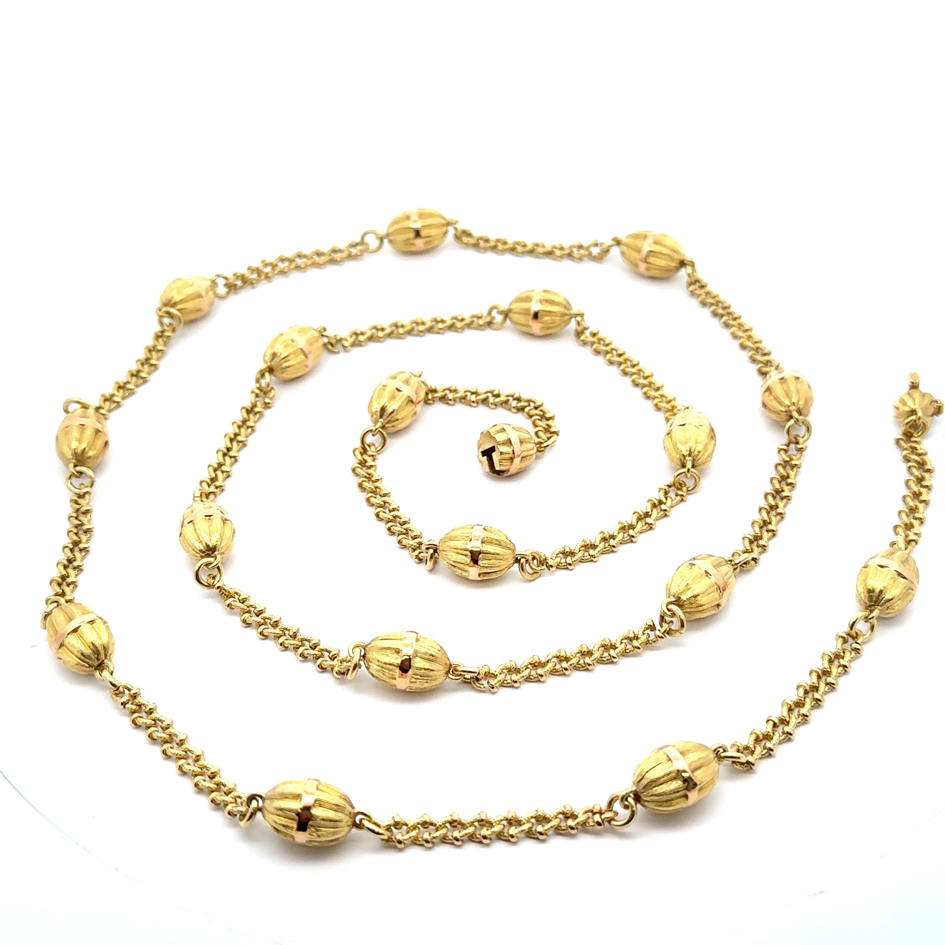 Collana in oro 18 carati lunga 40