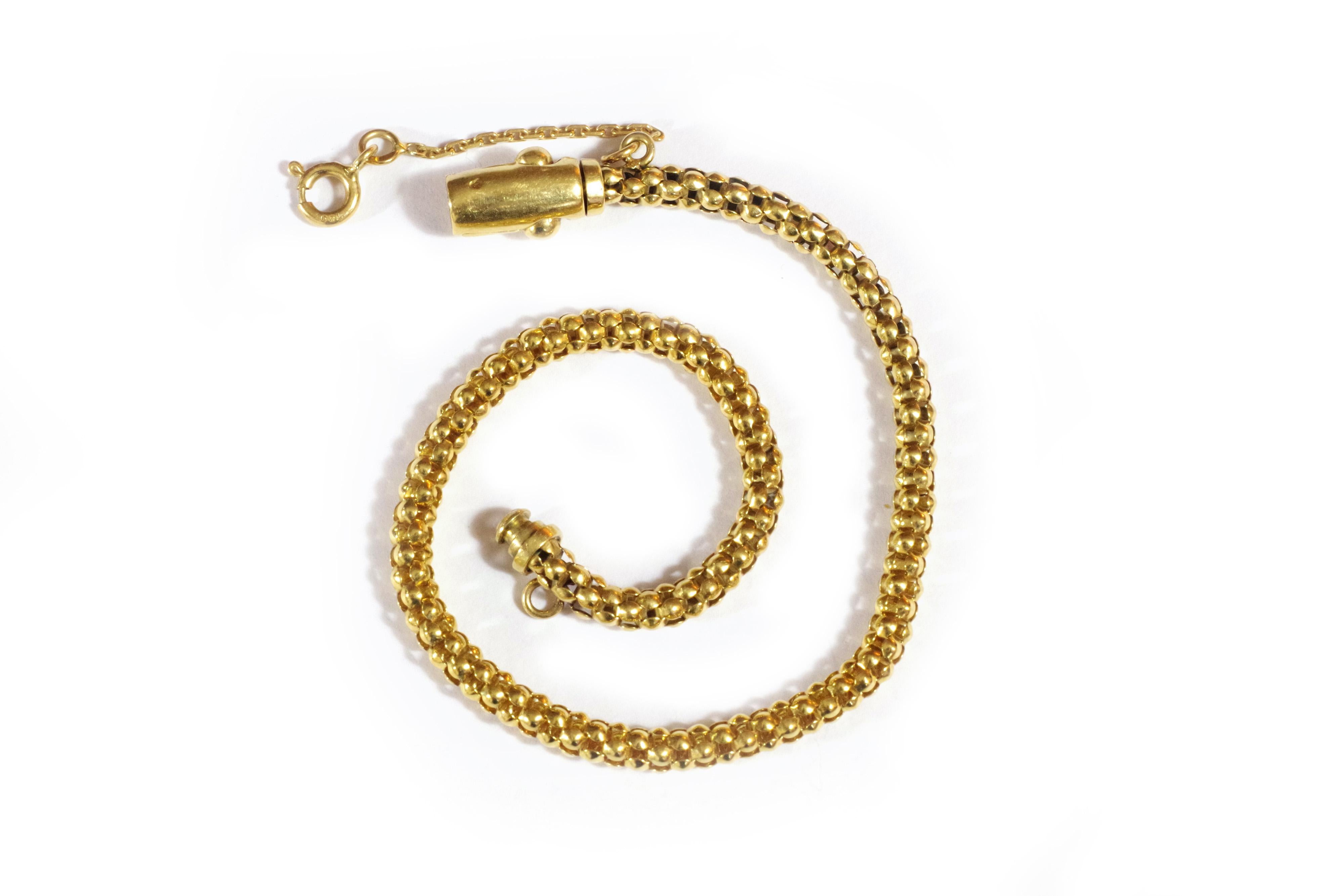 Contemporary Italian 18k Gold Bracelet, Flexible Mesh, Pre-Owed Gold Bracelet