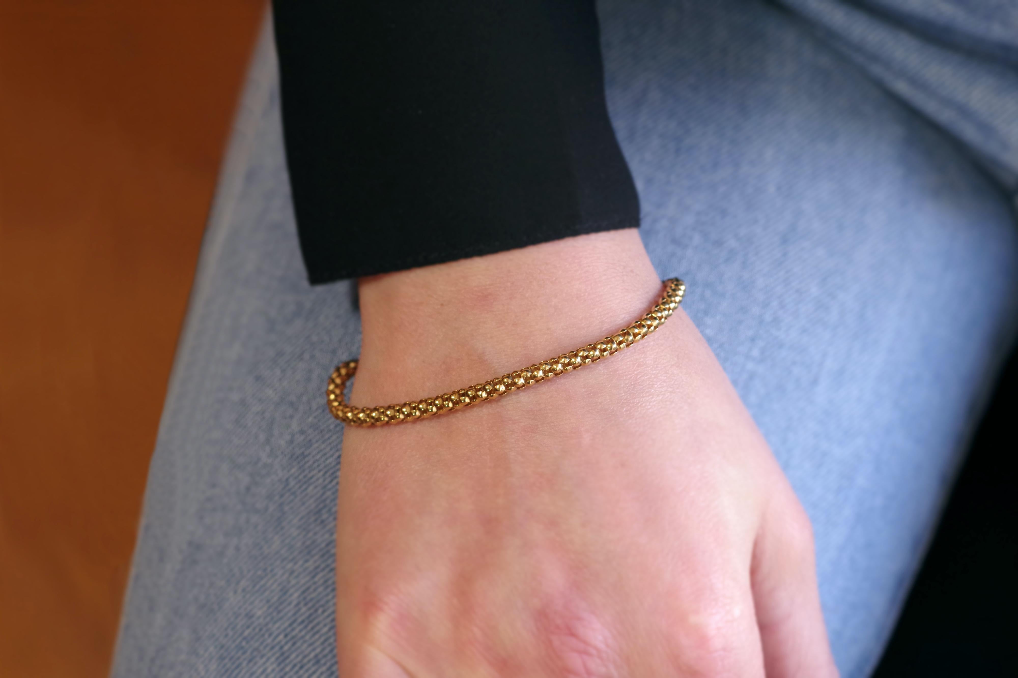 Italian 18k Gold Bracelet, Flexible Mesh, Pre-Owed Gold Bracelet 1