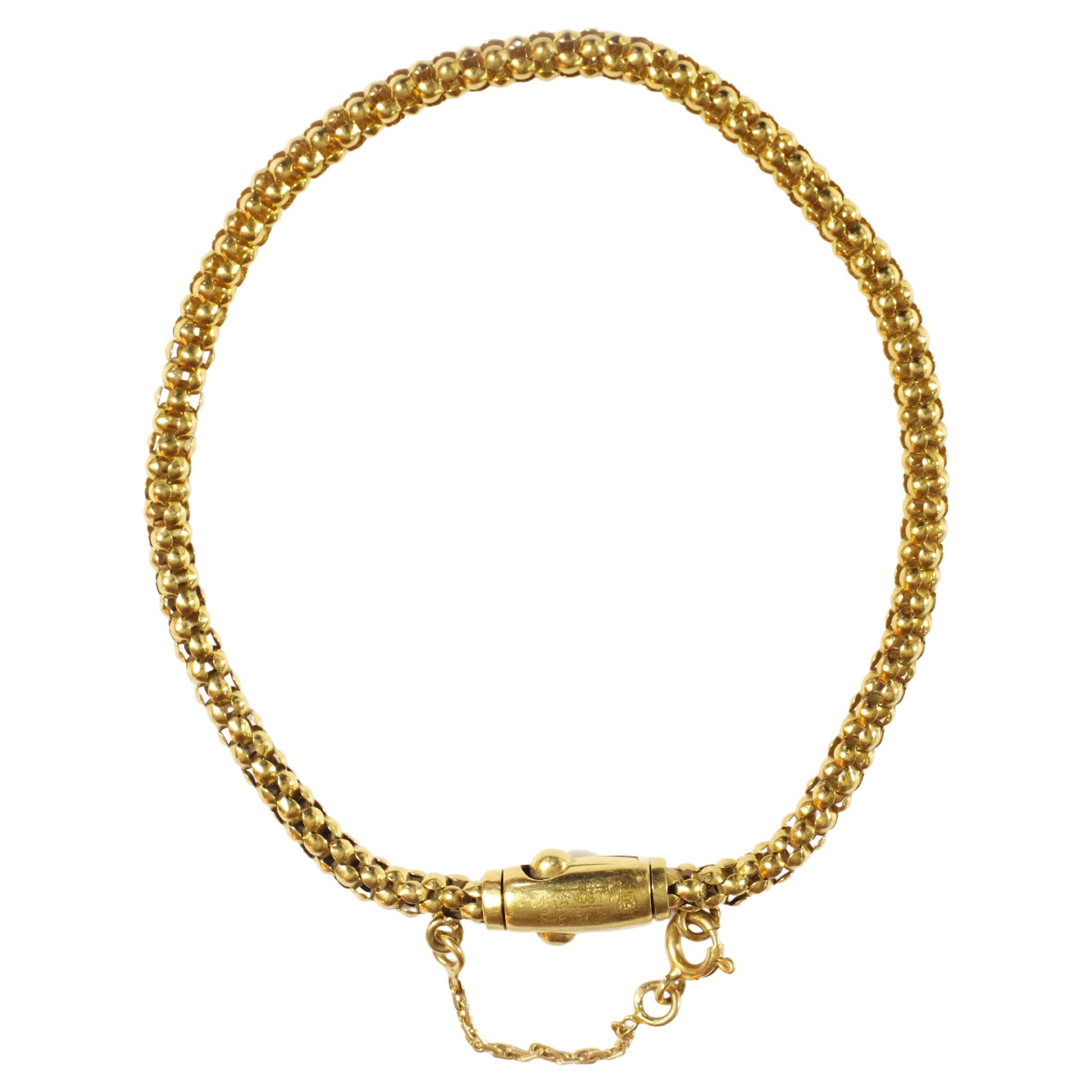 Italian 18k Gold Bracelet, Flexible Mesh, Pre-Owed Gold Bracelet