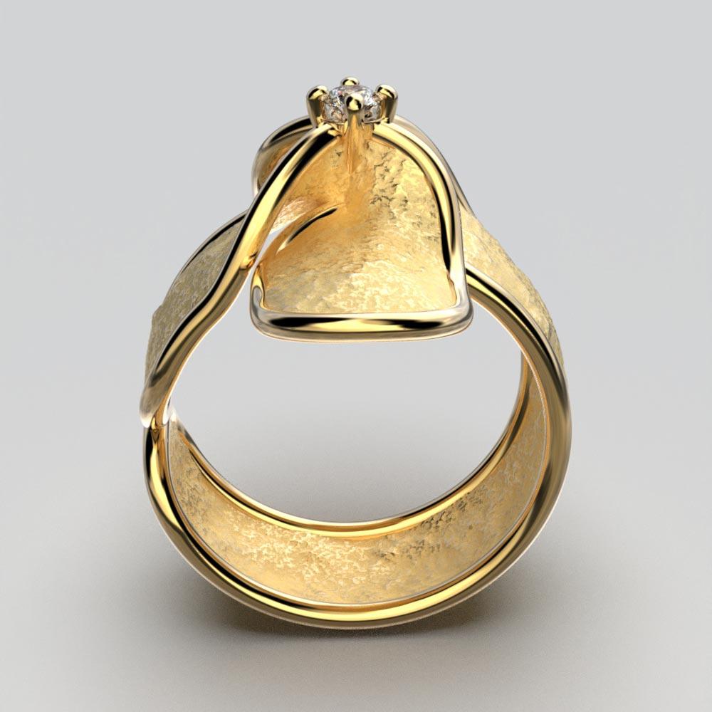 Im Angebot: Italienischer 18k Gold Kreuz Ring  Natürlicher Diamant  Oltremare Gioielli Hergestellt in Italien () 5