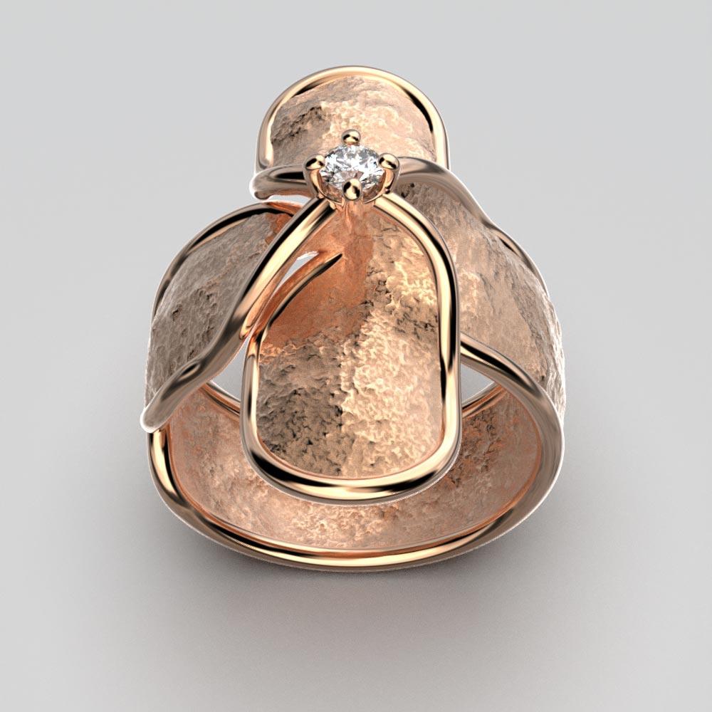 Im Angebot: Italienischer 18k Gold Kreuz Ring  Natürlicher Diamant  Oltremare Gioielli Hergestellt in Italien () 7