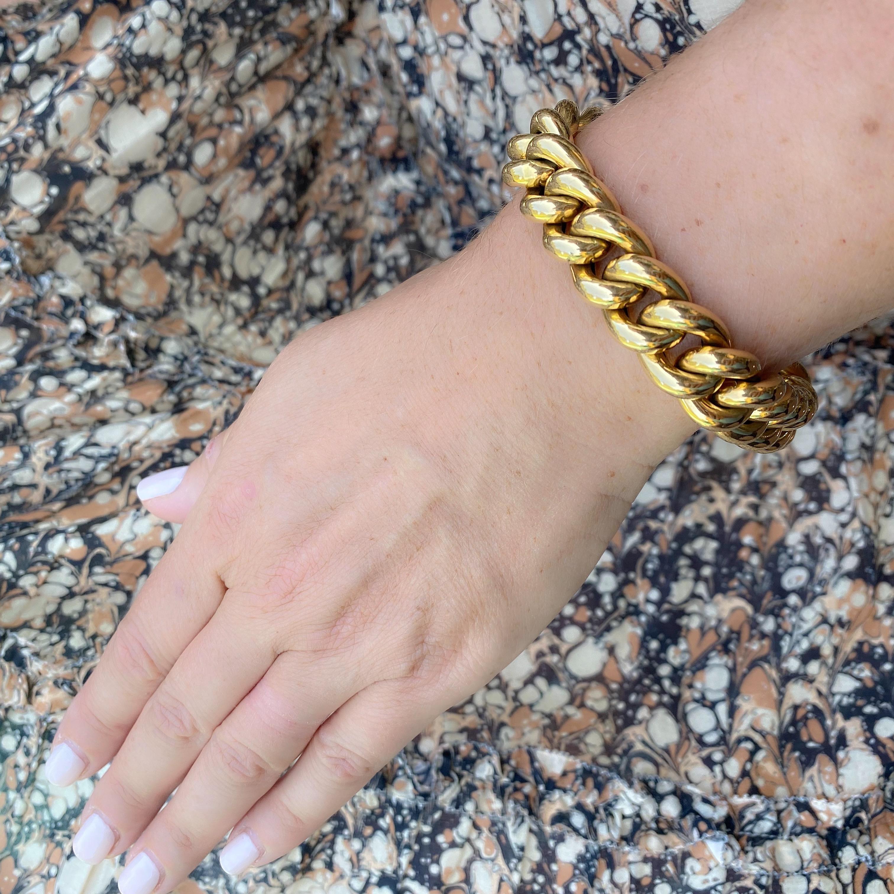 Women's Italian 18k Gold Curb Link Bracelet