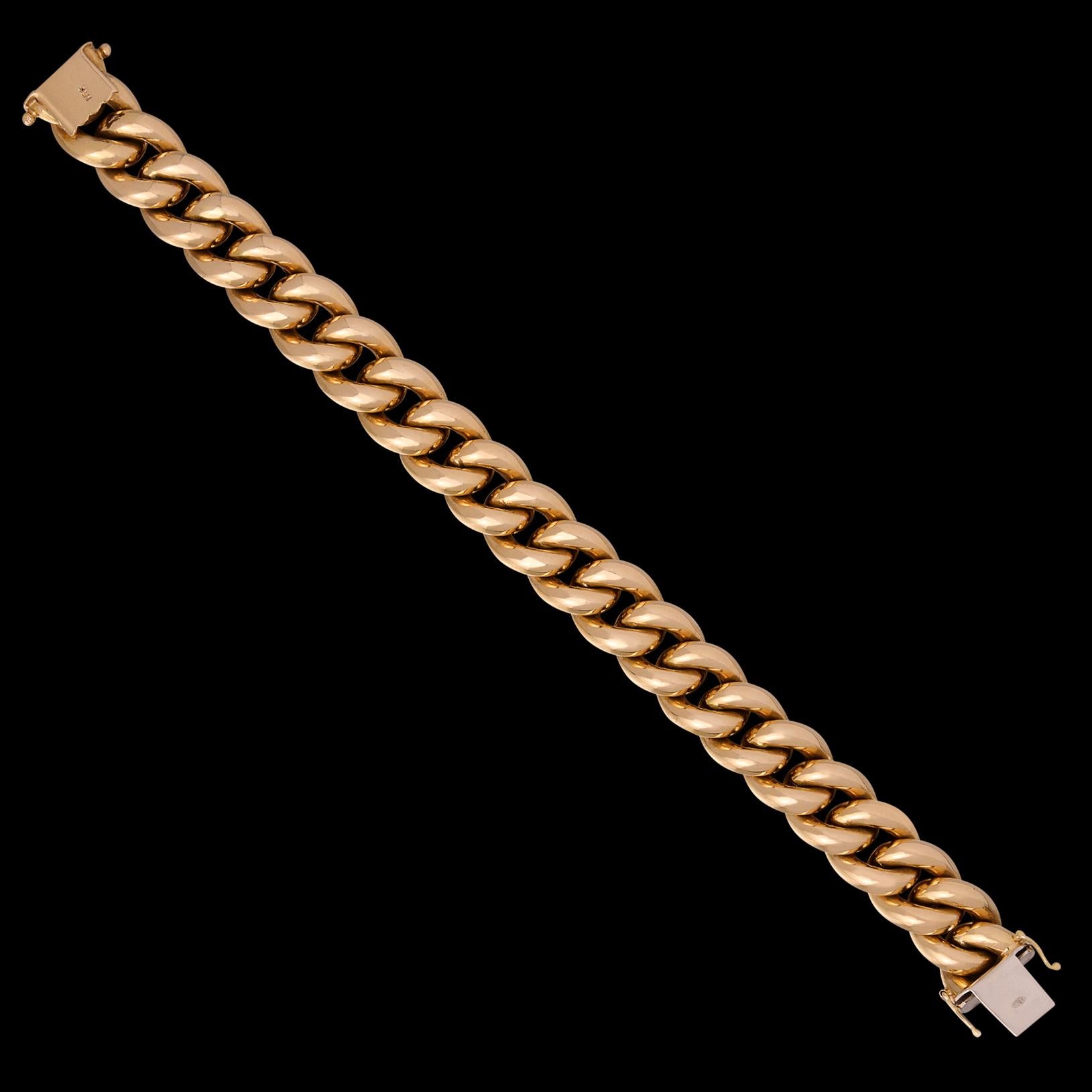 Italian 18k Gold Curb Link Bracelet 1