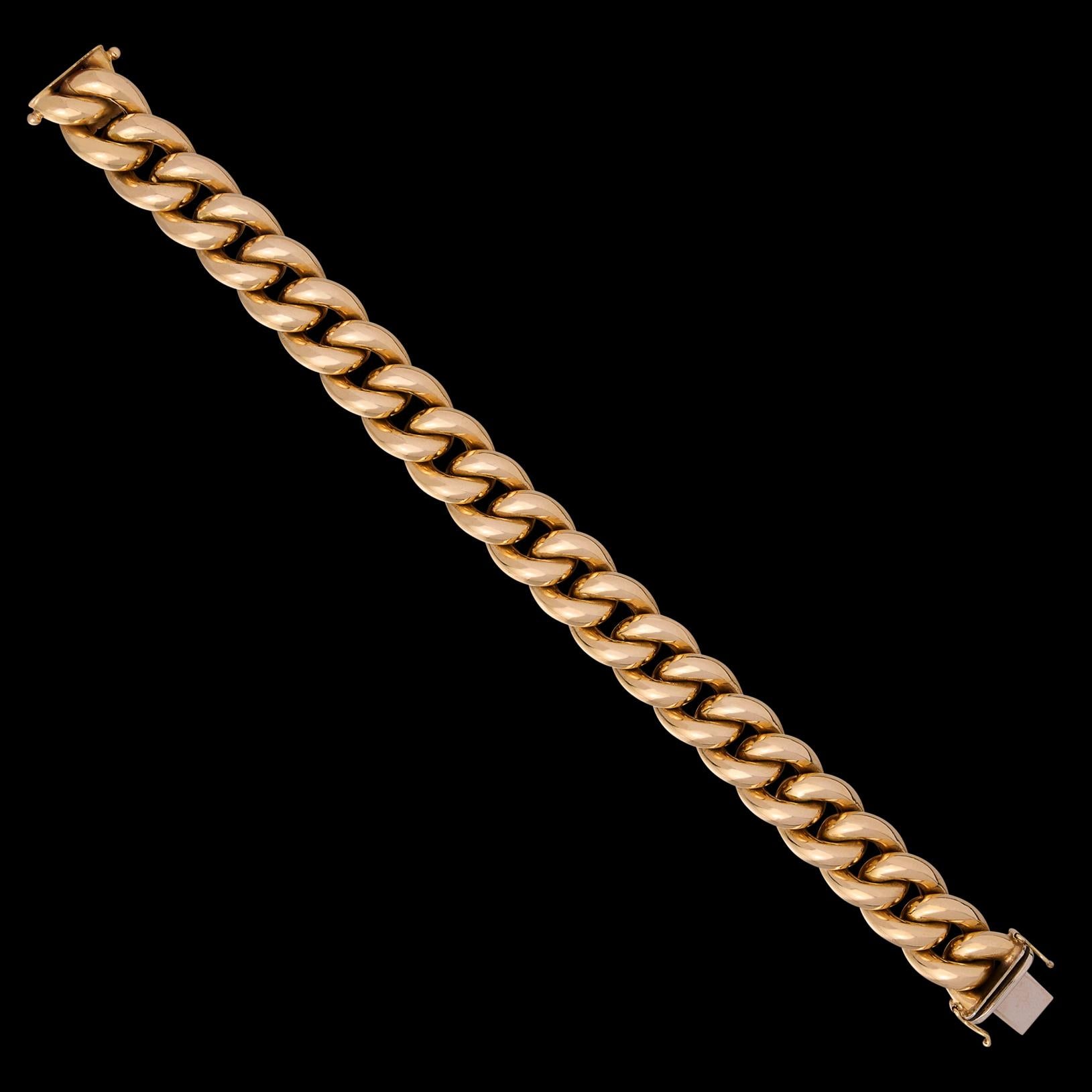 Italian 18k Gold Curb Link Bracelet 3