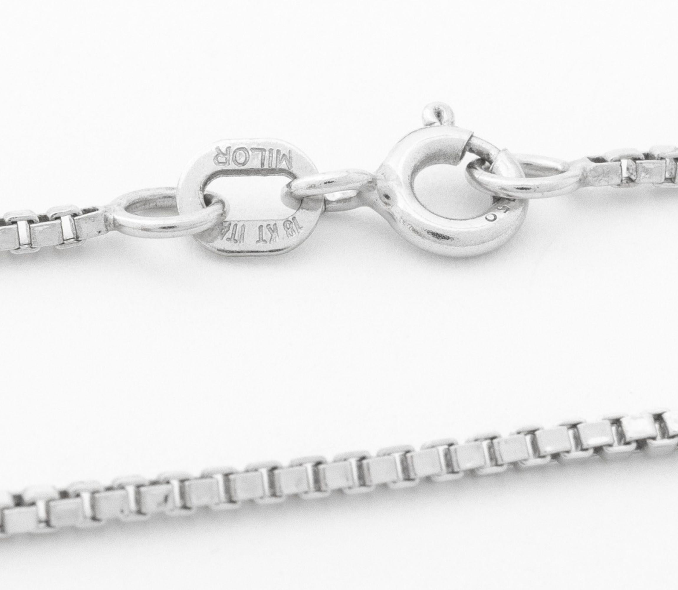 Taglio princess Italian 18K Gold Diamond Drop Pendant Necklace in vendita