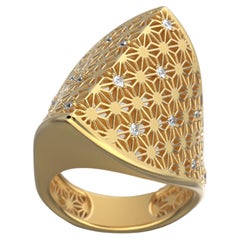 Italienischer 18k Gold Diamantring von Oltremare Gioielli in Italien hergestellt