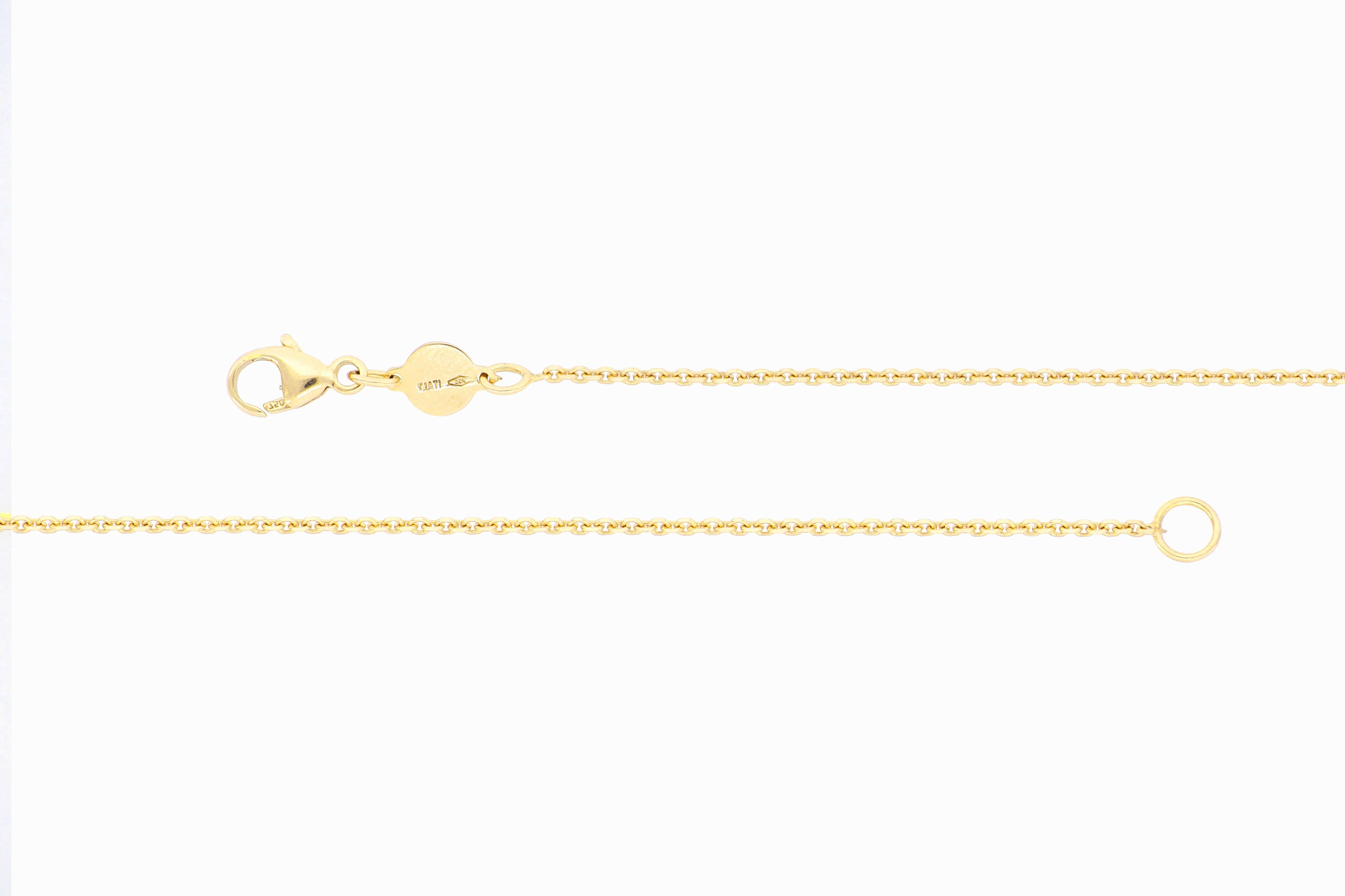Italienische 18K Gold Würfel-Anhänger Halskette für Damen oder Herren im Angebot