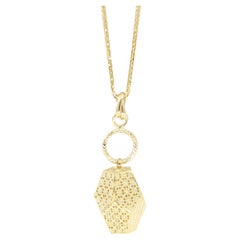 Italian 18K Gold Dodecahedral Pendant Necklace