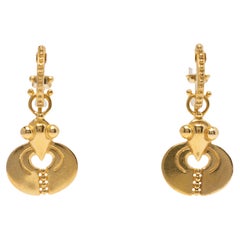 Orecchini pendenti in oro 18k - Design moderno e artigianale, Made in Italy