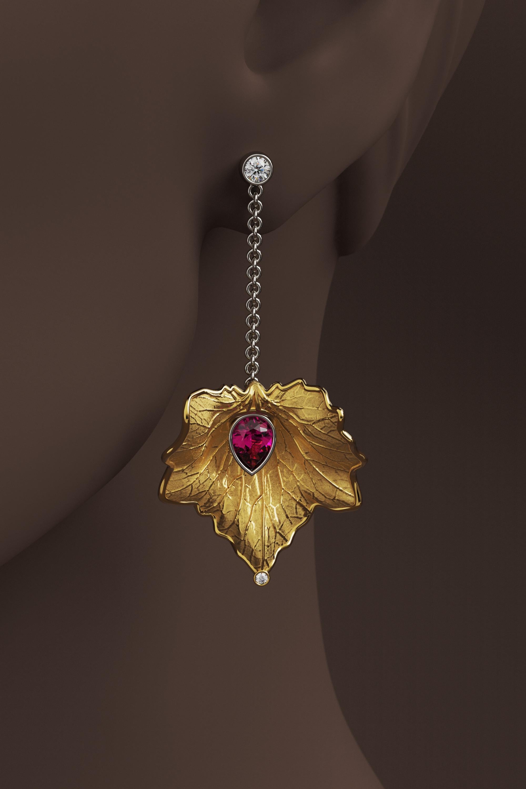 Taglio brillante Orecchini in oro 18k di Oltremare Gioielli, diamanti  e orecchini di granato in vendita