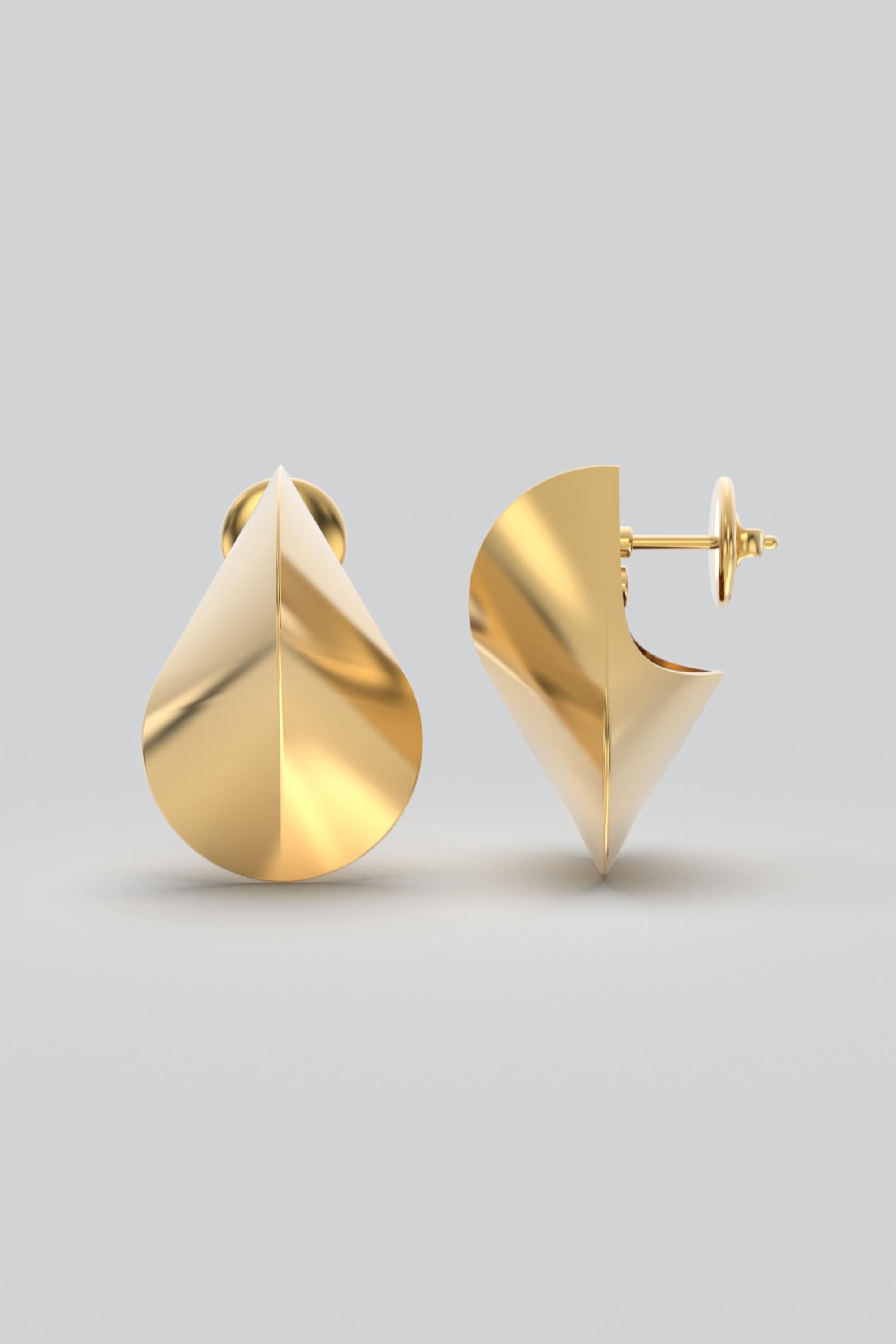 Italienische Ohrringe aus 18 Karat Gold, moderne, elegante Ohrringe von Oltremare Gioielli (Moderne) im Angebot