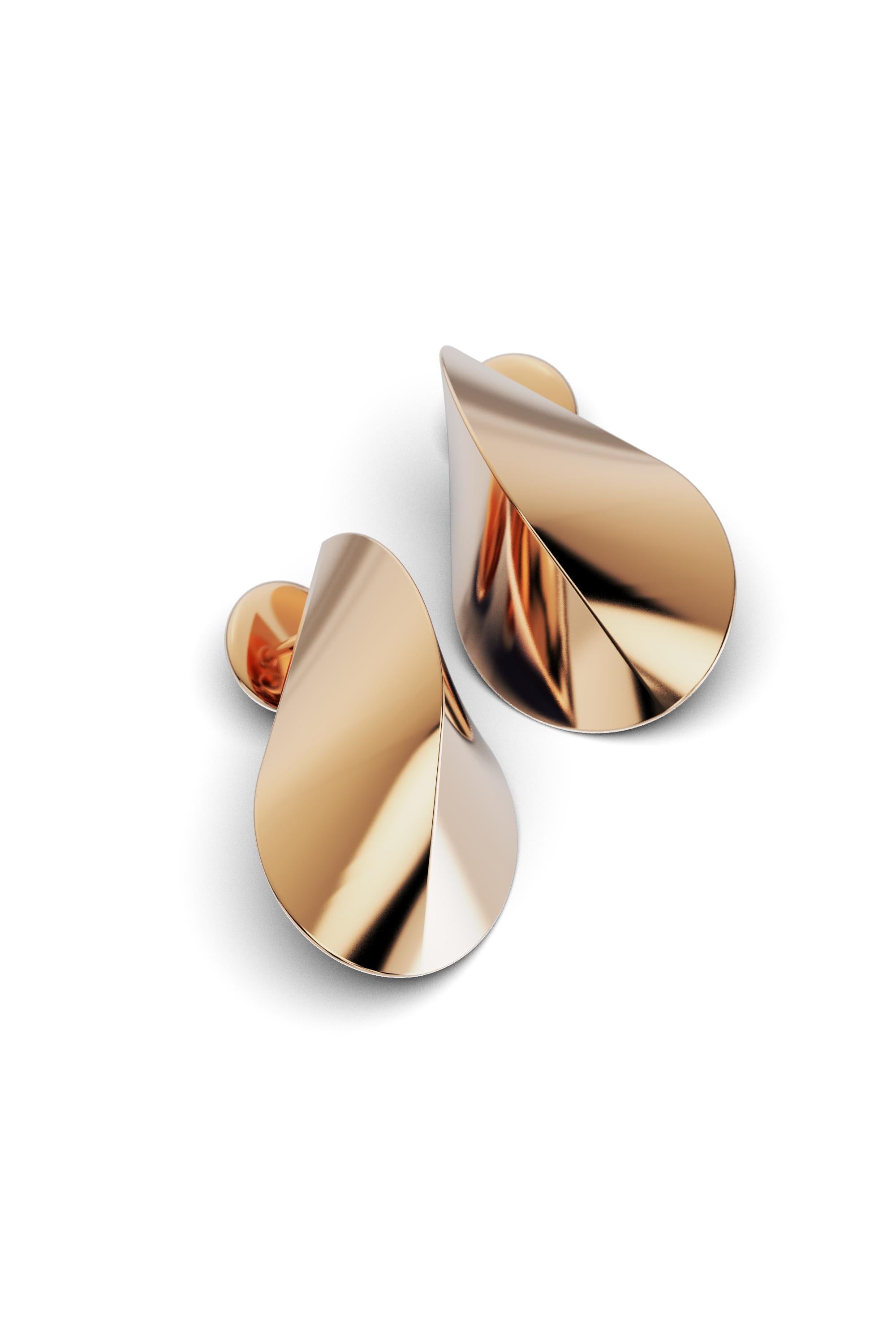 Italian 18k Gold Earrings, Modern Elegant Earrings by Oltremare Gioielli In New Condition For Sale In Camisano Vicentino, VI
