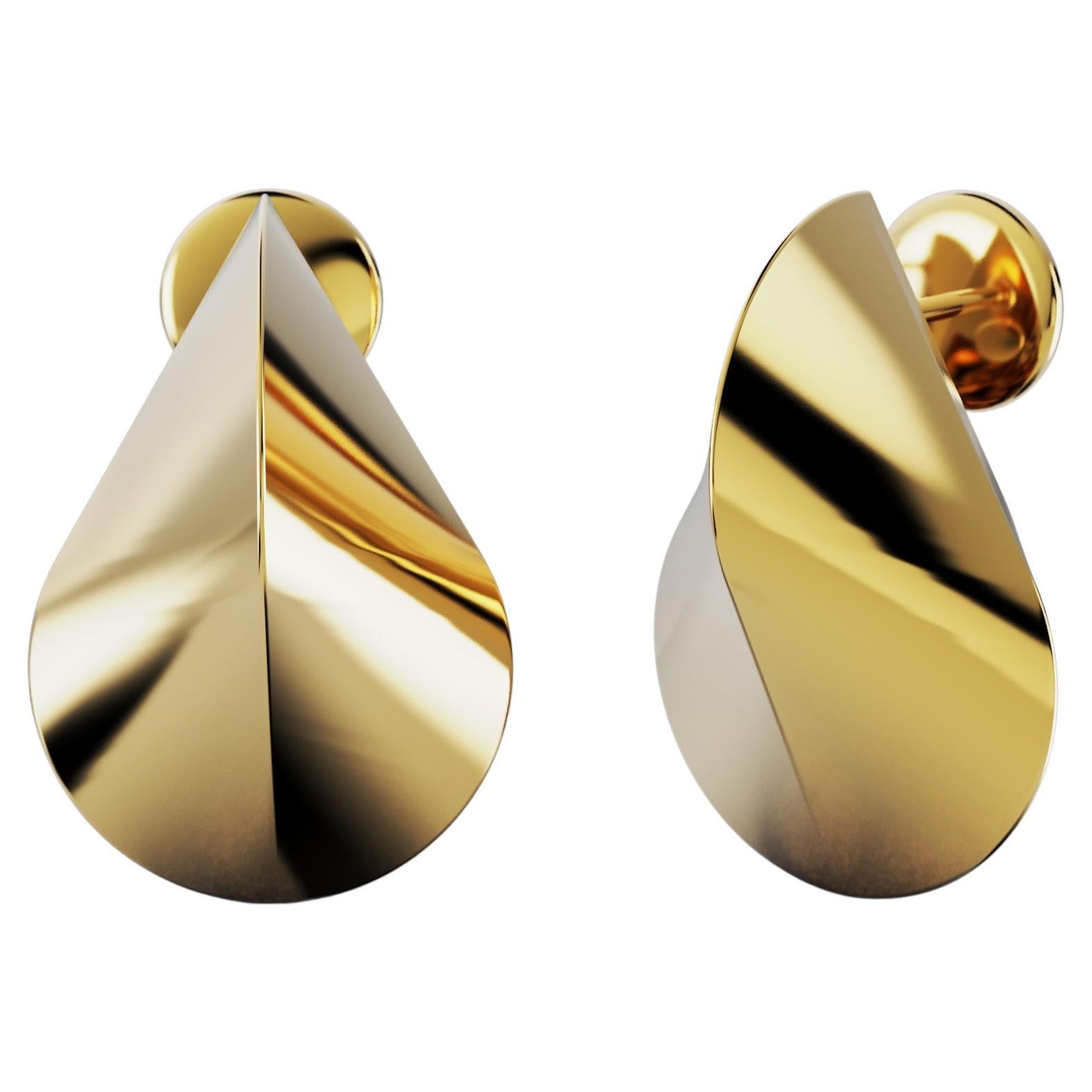 Italian 18k Gold Earrings, Modern Elegant Earrings by Oltremare Gioielli For Sale