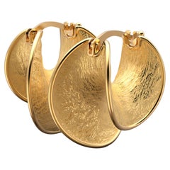 Italian 18k Gold Hoop Earrings Made in Italy by Oltremare Gioielli