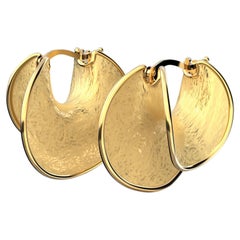 Italian 18k Gold Hoop Earrings Made in Italy by Oltremare Gioielli