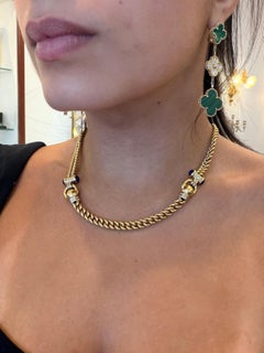 1990's, Italian Horsebit Lapis Lazuli 18k Gold Necklace