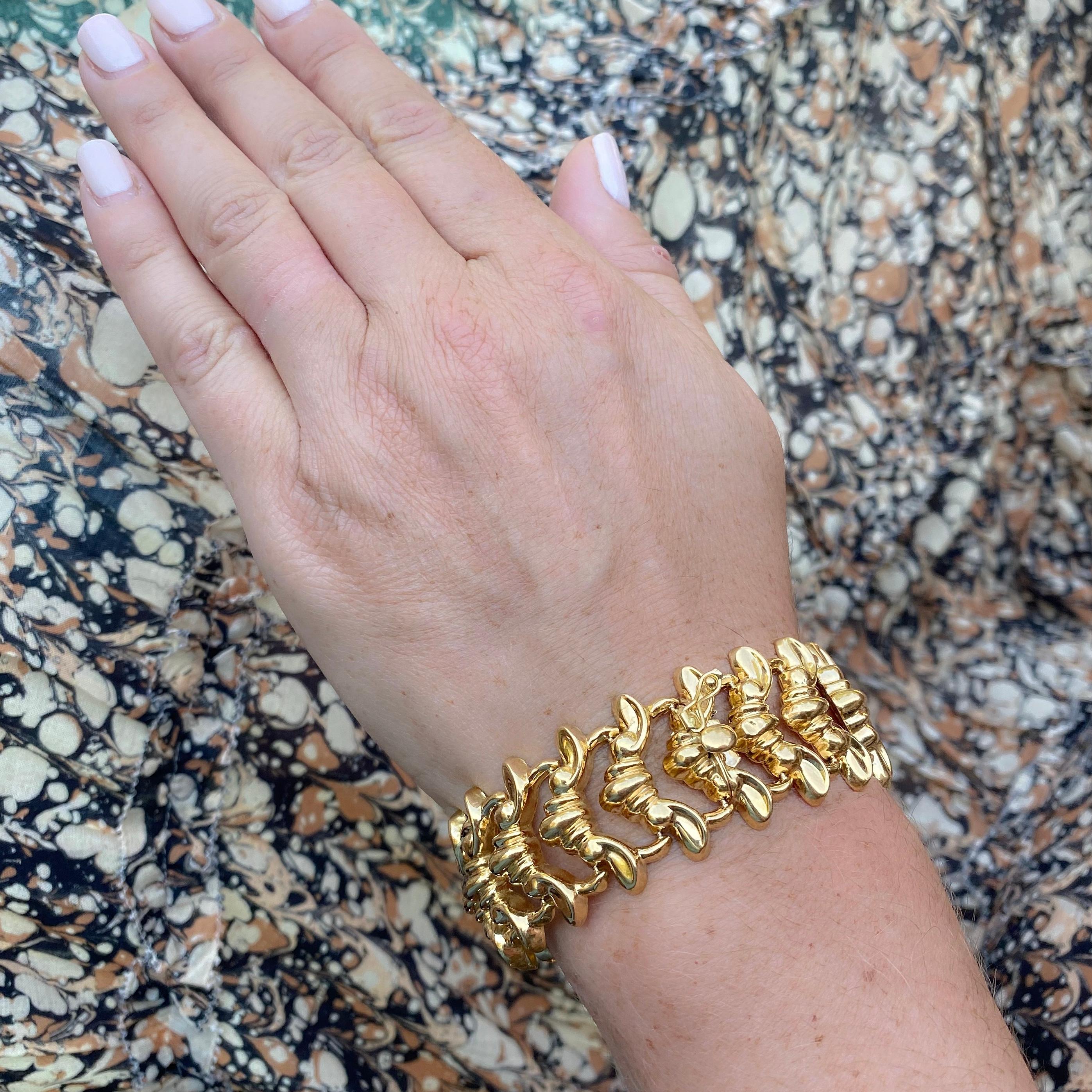 Bracelet à maillons italien en or 18 carats Pour femmes en vente