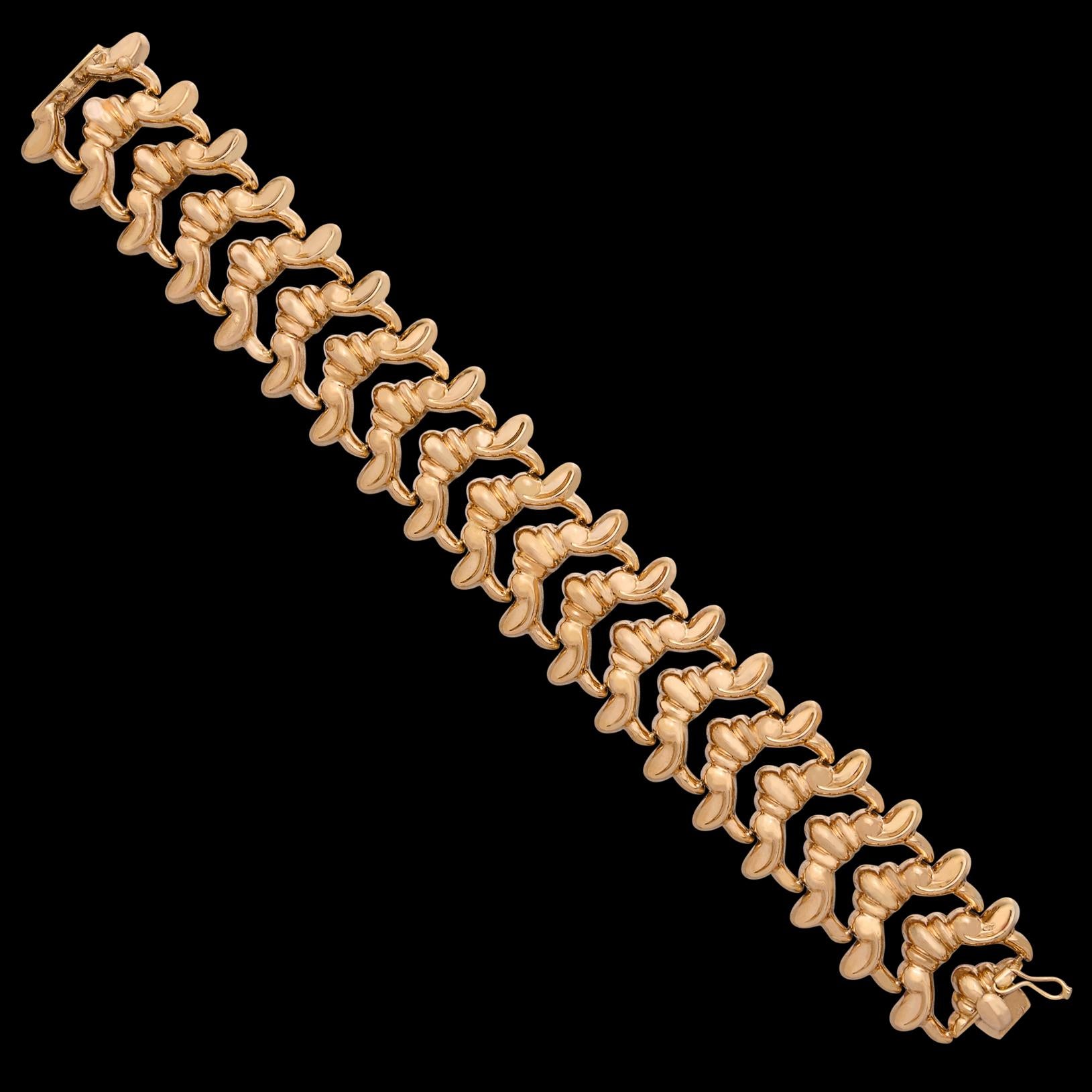 Women's Italian 18k Gold Link Bracelet For Sale