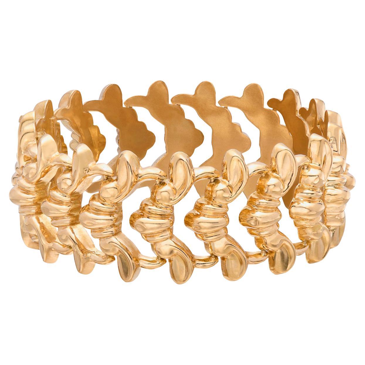 Italian 18k Gold Link Bracelet For Sale