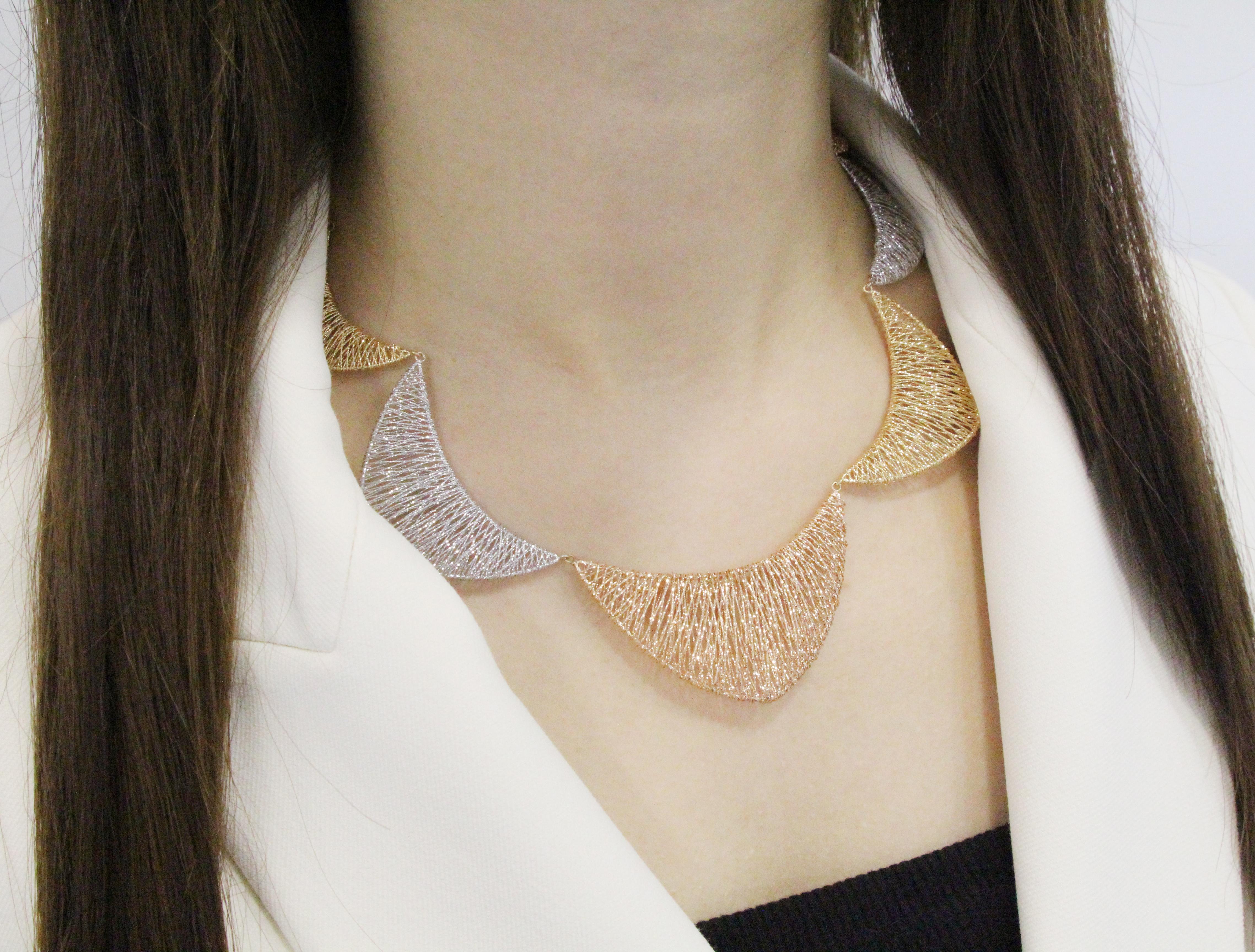 tri colour necklace