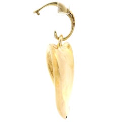 Italian 18k Gold Puffed Textured & Polished Heart Pendant w/ Enhancer Open Bail
