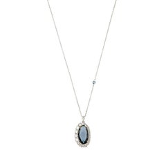 Italian 18k London Blue Topaz Diamonds Elegant White Gold Earrings for Her