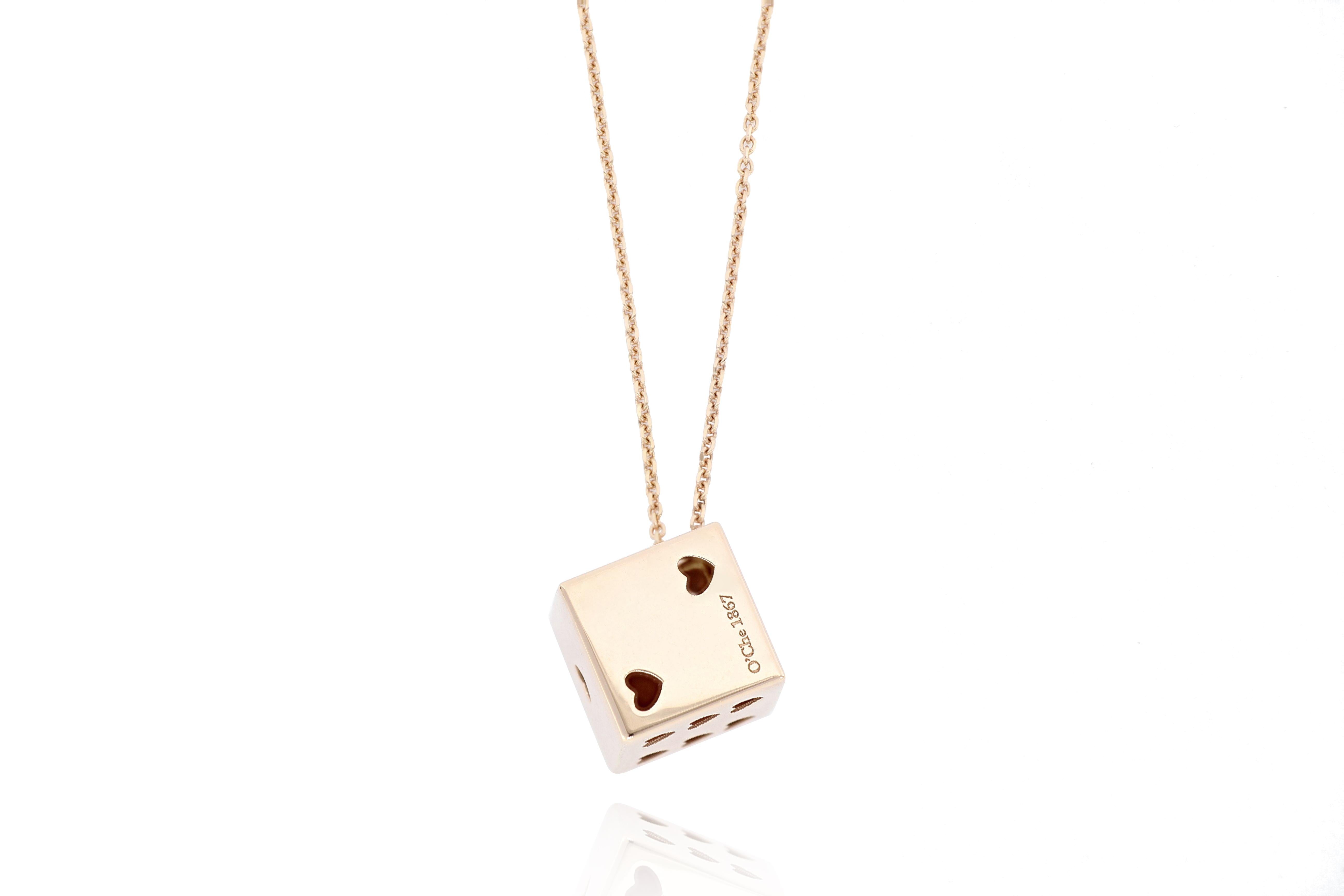 gold dice pendant